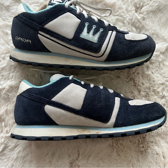Dada Supreme Navy Suede & White Fabric Retro Style Sneakers.  Size 7.5 - Picture 5 of 13